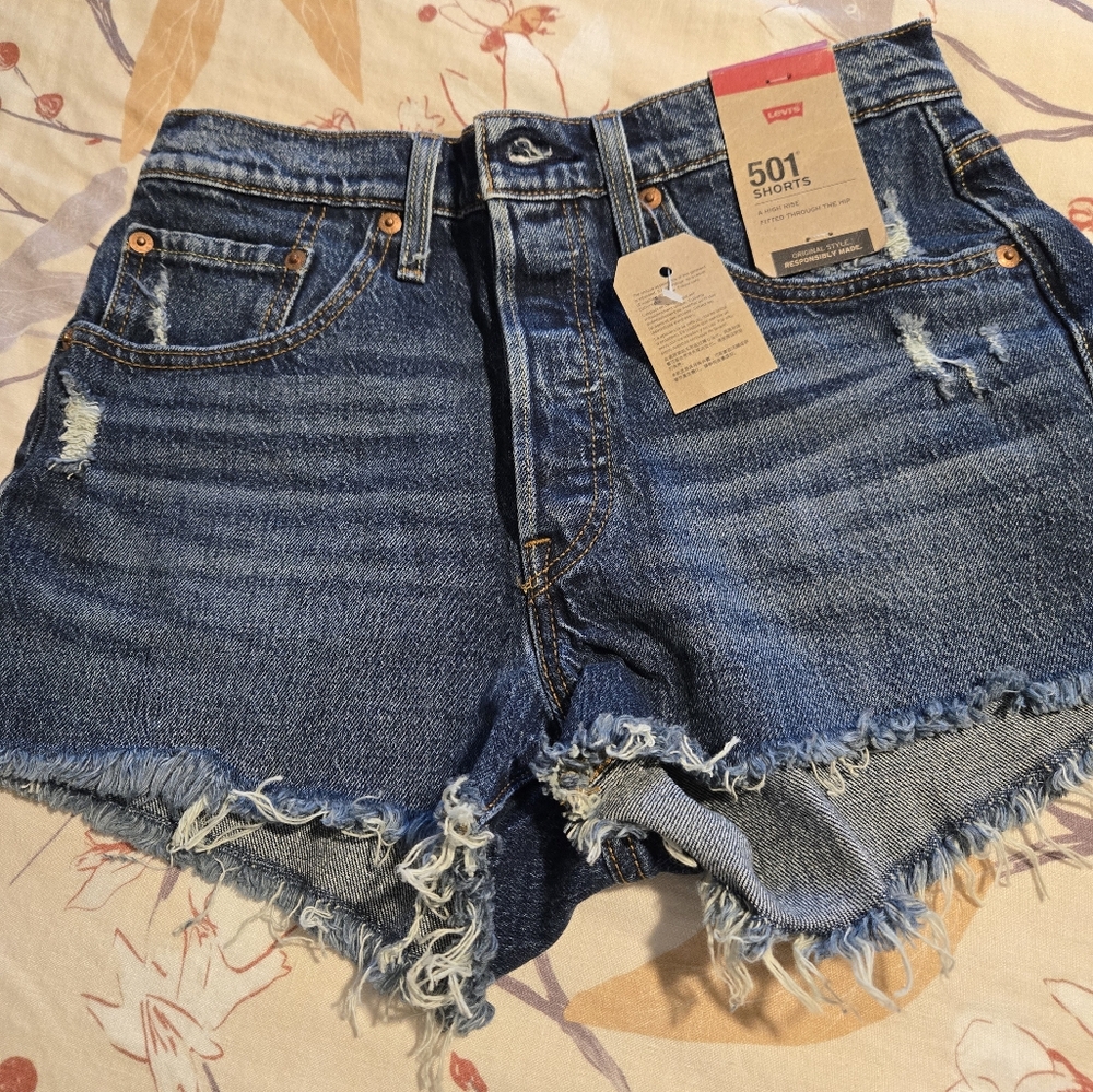 Levi's Blue Denim Cutoff Shorts